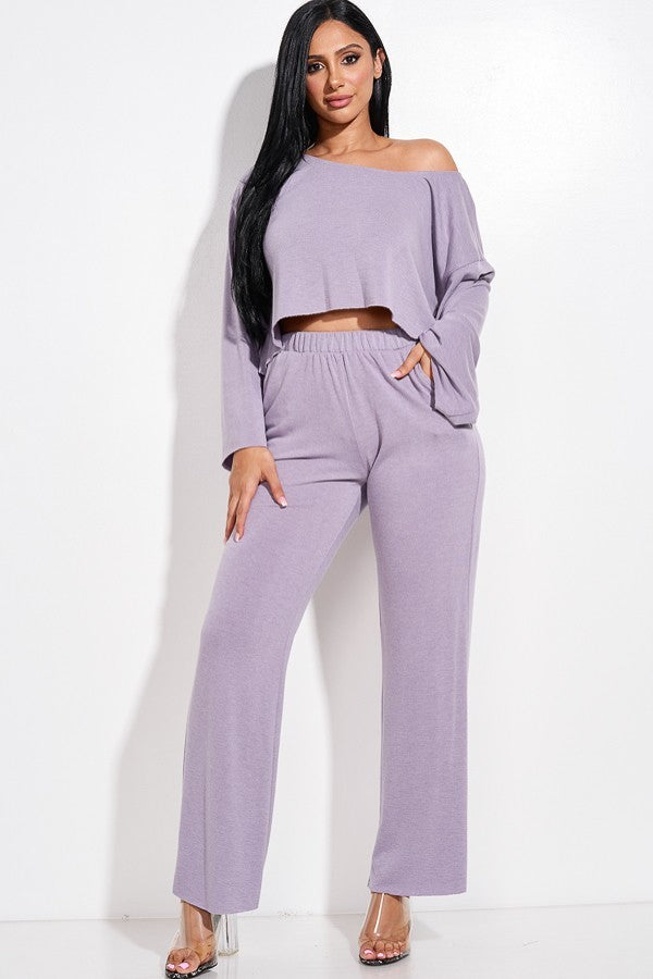Purple Two Piece Pants Set